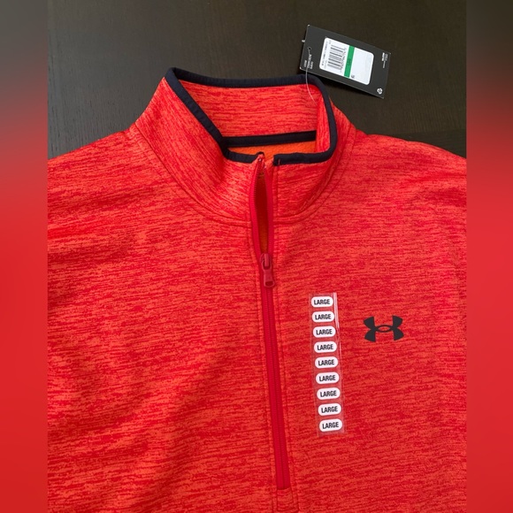 NWT Under Armour Men's Armour Fleece 1/2 Zip Pullover - Red - Picture 9 of 14